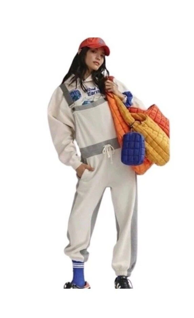 FP Movement Making It Athleisure Overalls Women's Medium Heather Grey NEW $168
